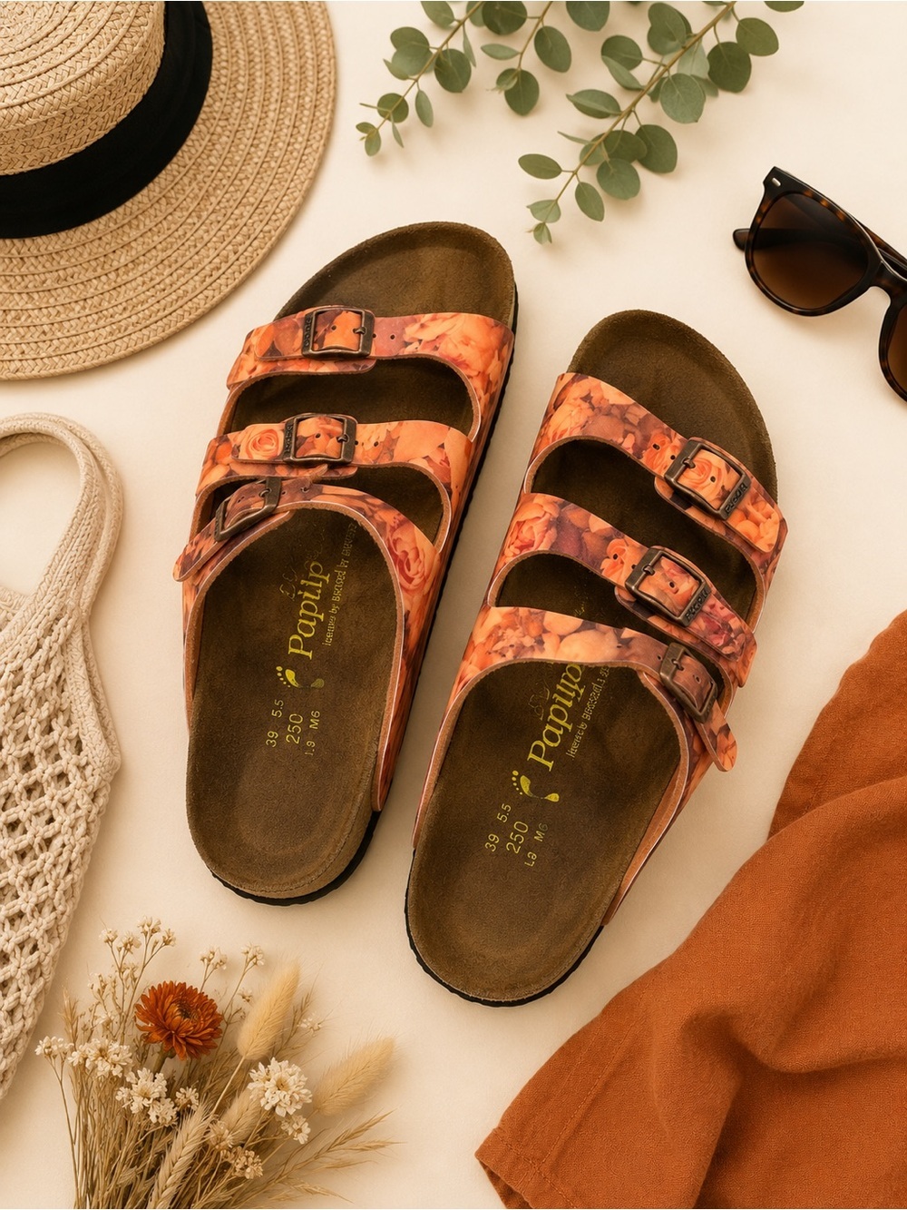 Papillio by Birkenstock Florida Floral Sandals Women’s EU 39 US 8–8.5
